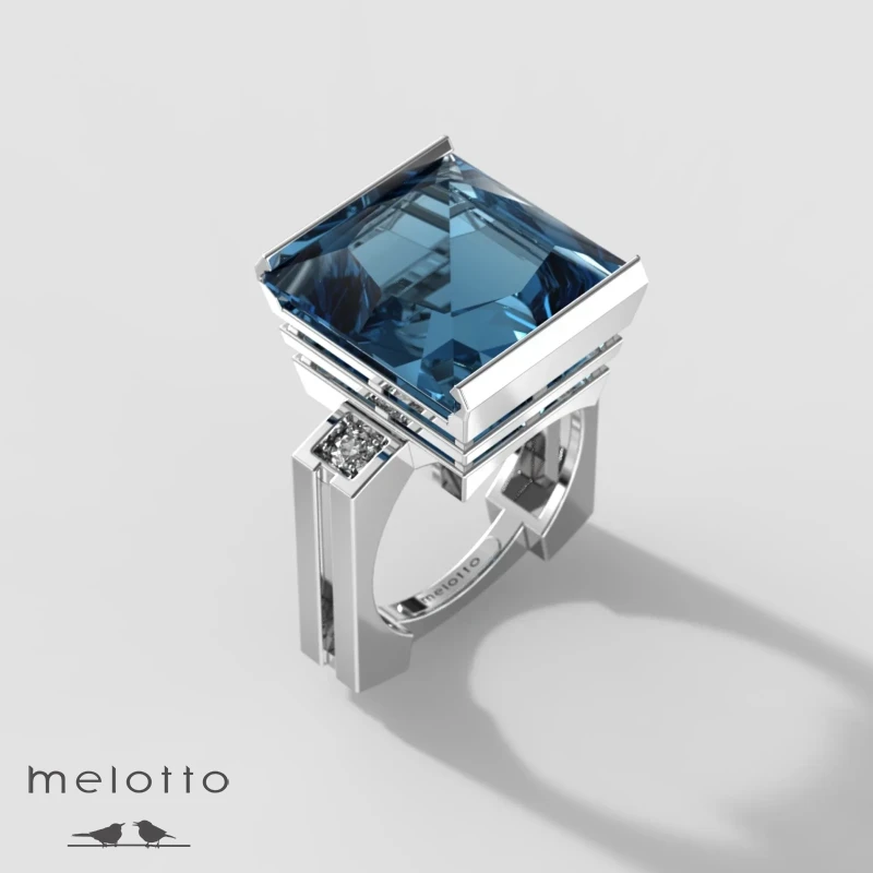 Женское золотое кольцо с большим топазом Женское золотое кольцо с большим топазом