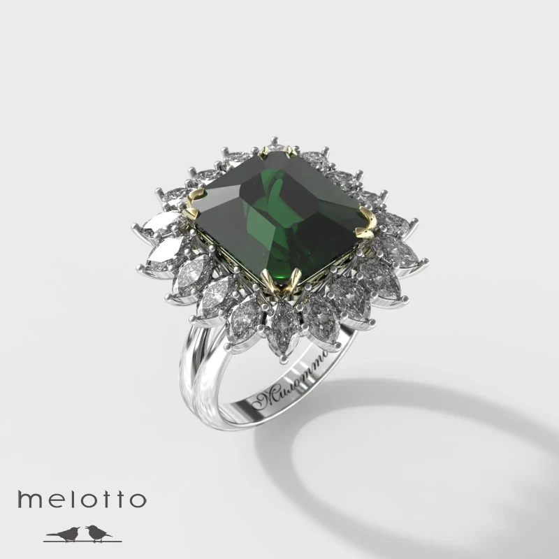 Шикарное женское кольцо с изумрудом Шикарное женское кольцо с изумрудом