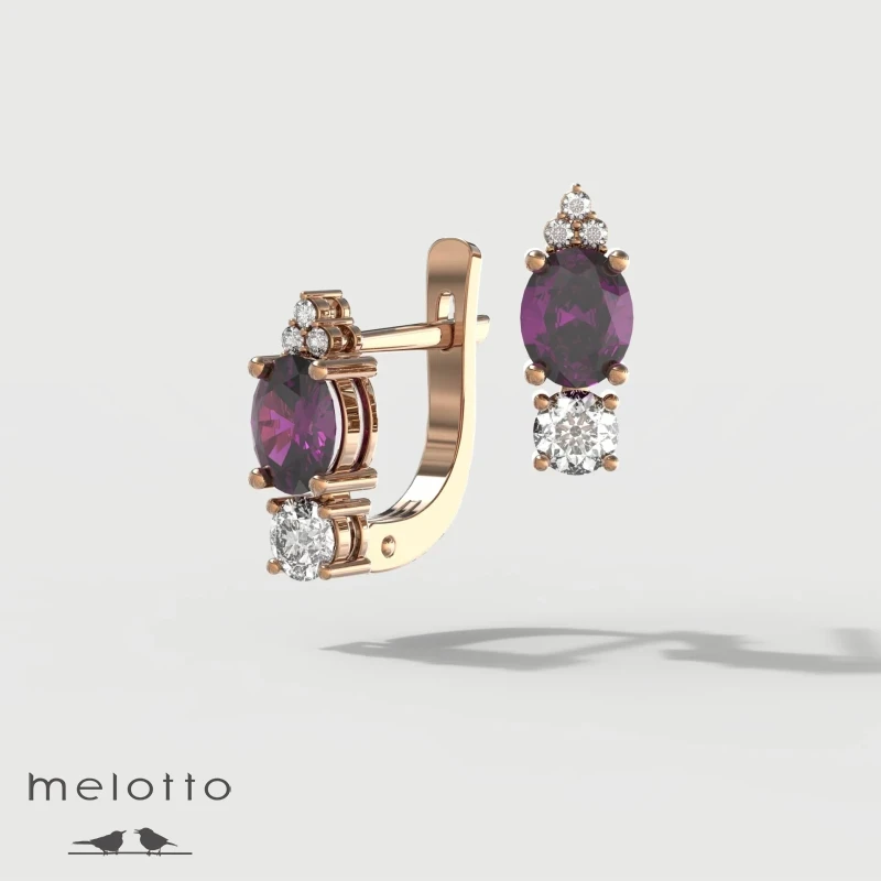 Золотые сережки изготовленные с камнями клиента