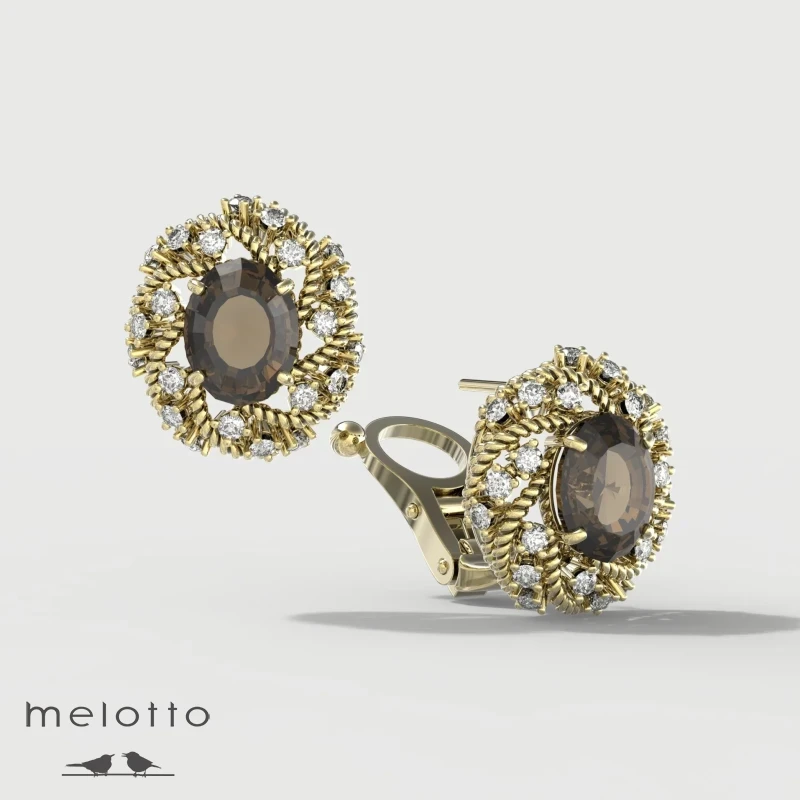 Дизайнерские серьги Melotto с топазом