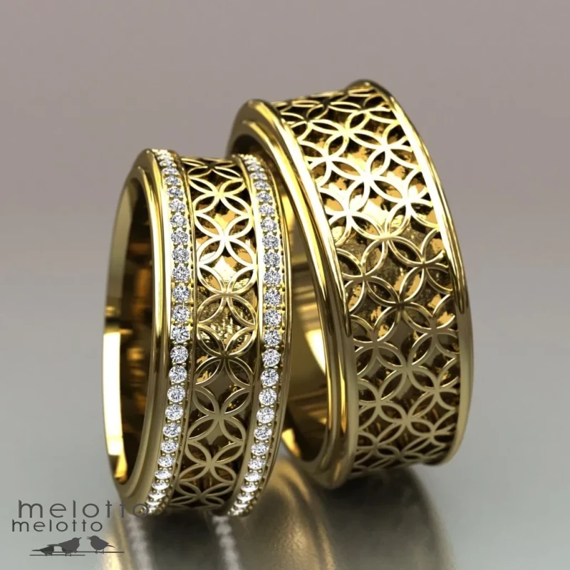 Впечатляющие парные кольца с орнаментом «Circle»