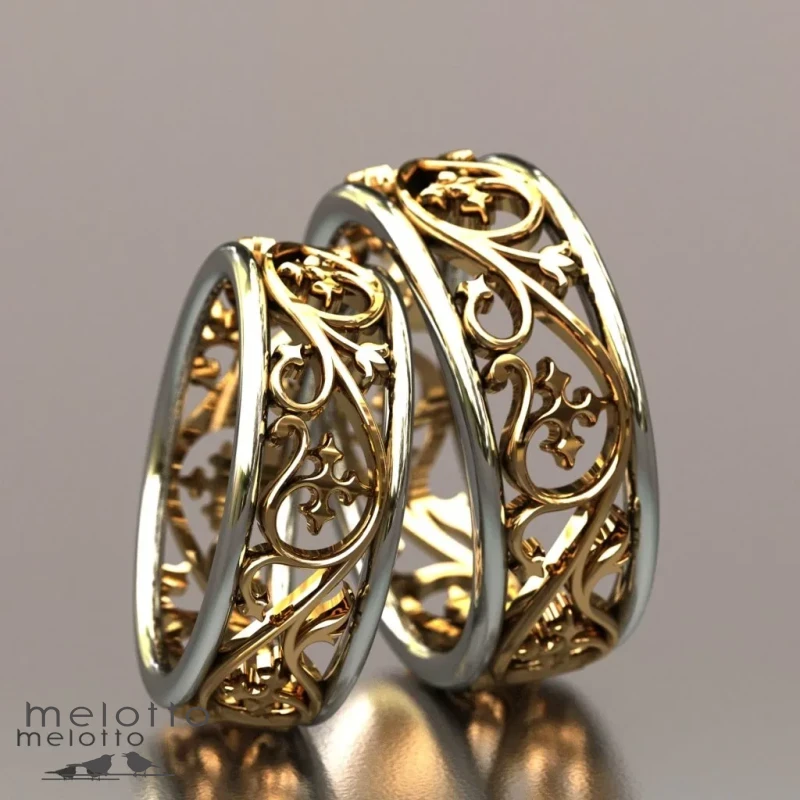 Красивые комбинированные кольца