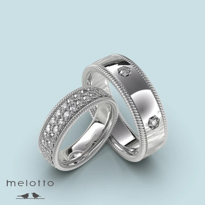 Обручальные парные кольца Соты