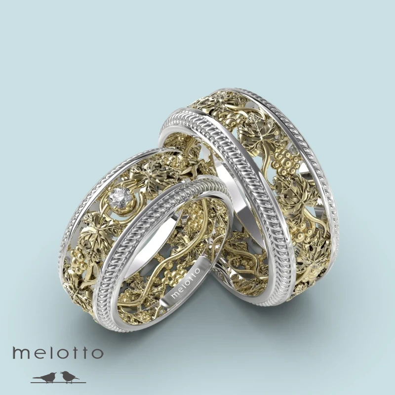 Обручальные пара колец Виноградная лоза