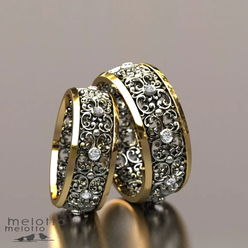 Обручальные кольца Винтаж с бриллиантами