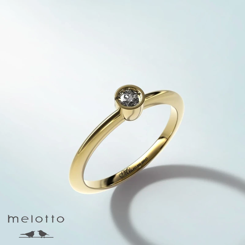 Простое помолвочное кольцо с одним бриллиантом Простое помолвочное кольцо с одним бриллиантом