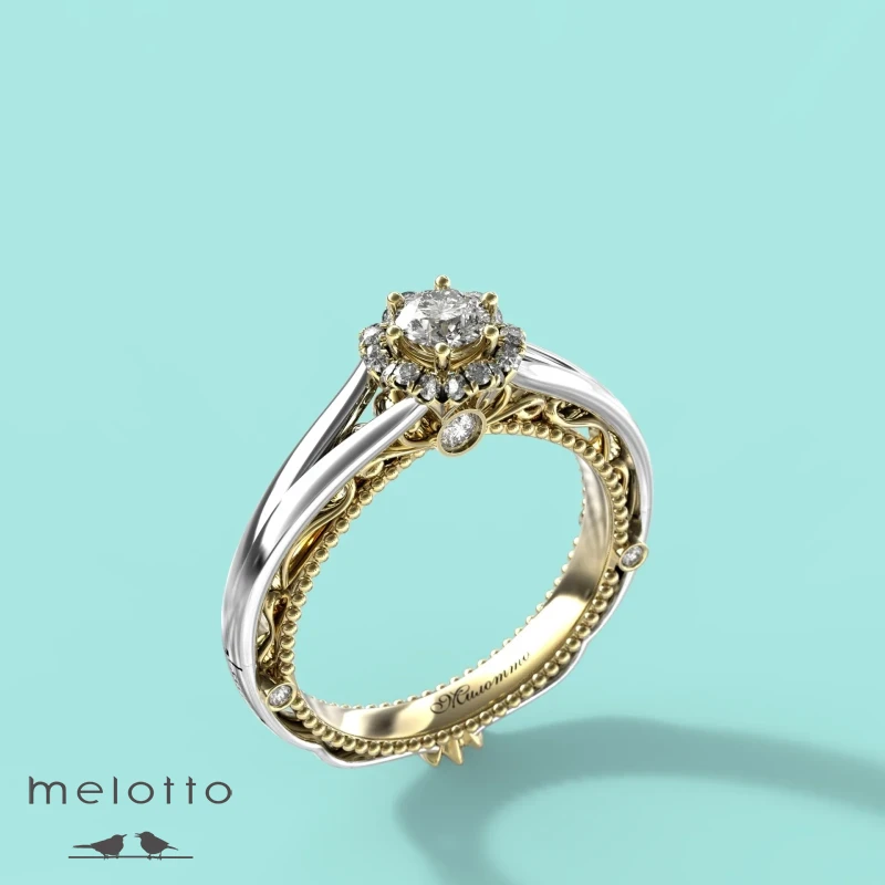 Двухцветное помолвочное кольцо с бриллиантами Джоли