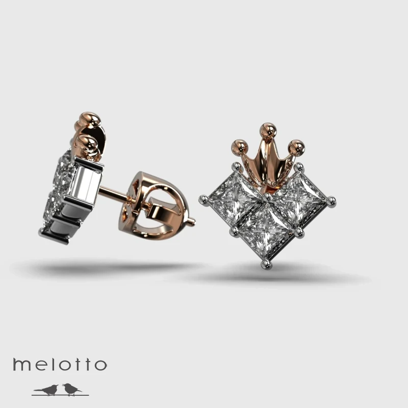 Детские золотые сережки Принцесса