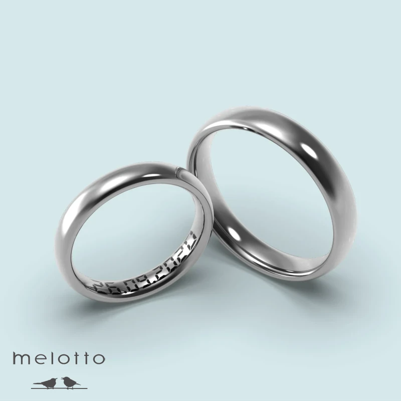 Кольца из белого золота с гравировкой даты свадьбы