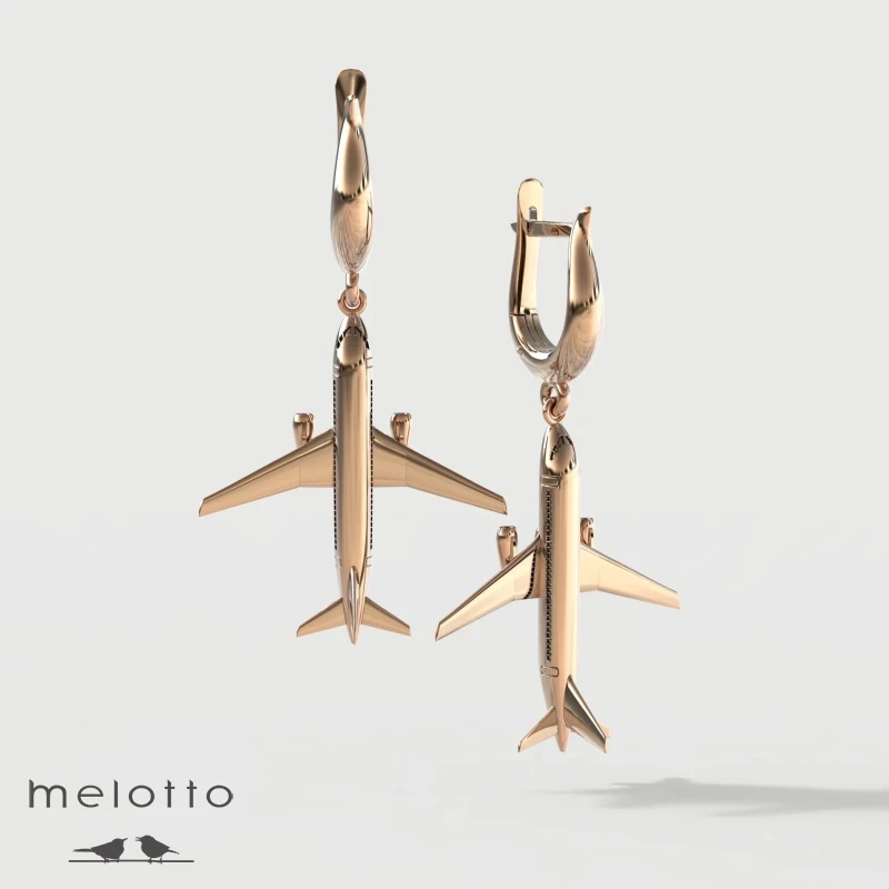 Серьги с самолетами