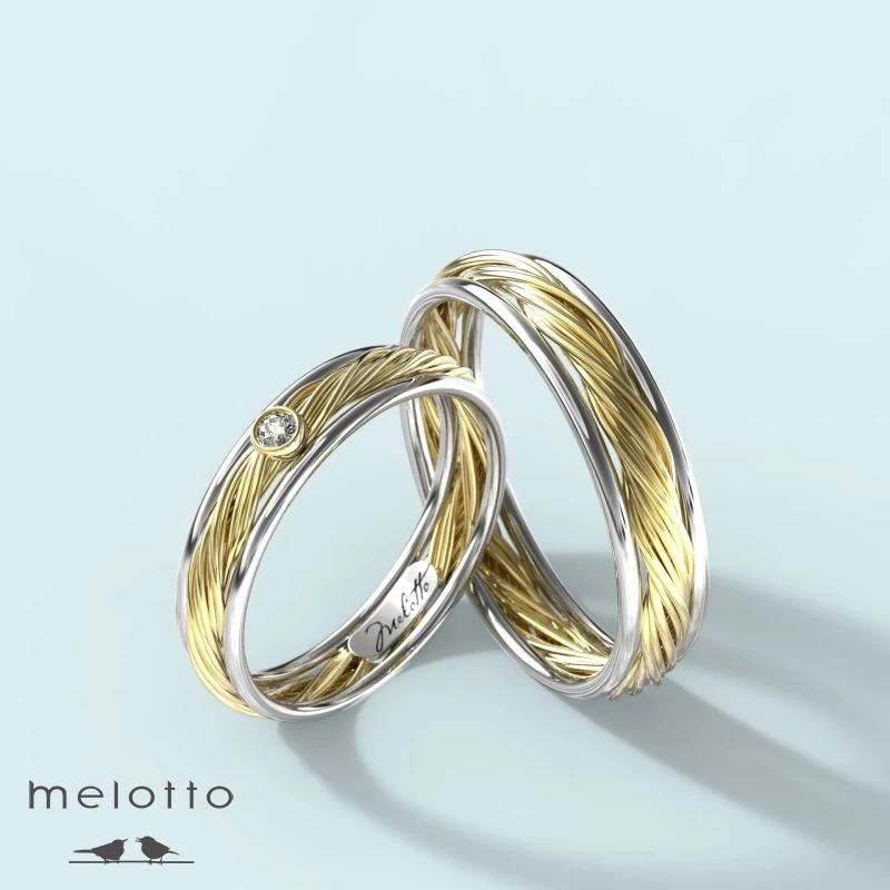 Модные обручальные кольца Золотой колос