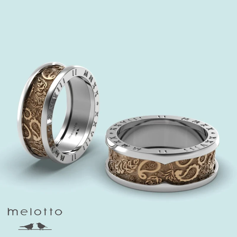 Многоцветные обручальные кольца Print Многоцветные обручальные кольца Print