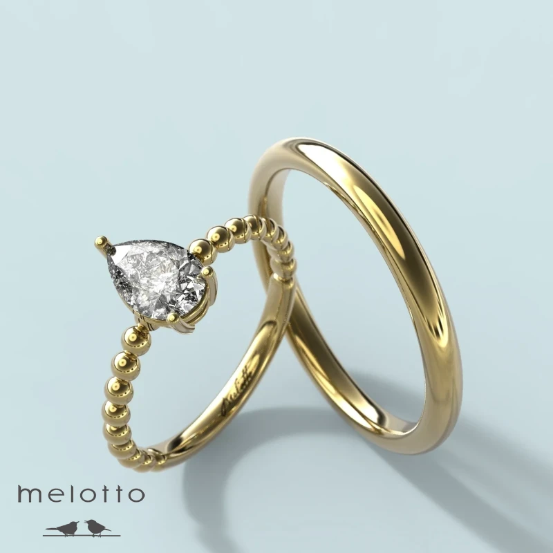 Европейские обручальные кольца с камнем Груша