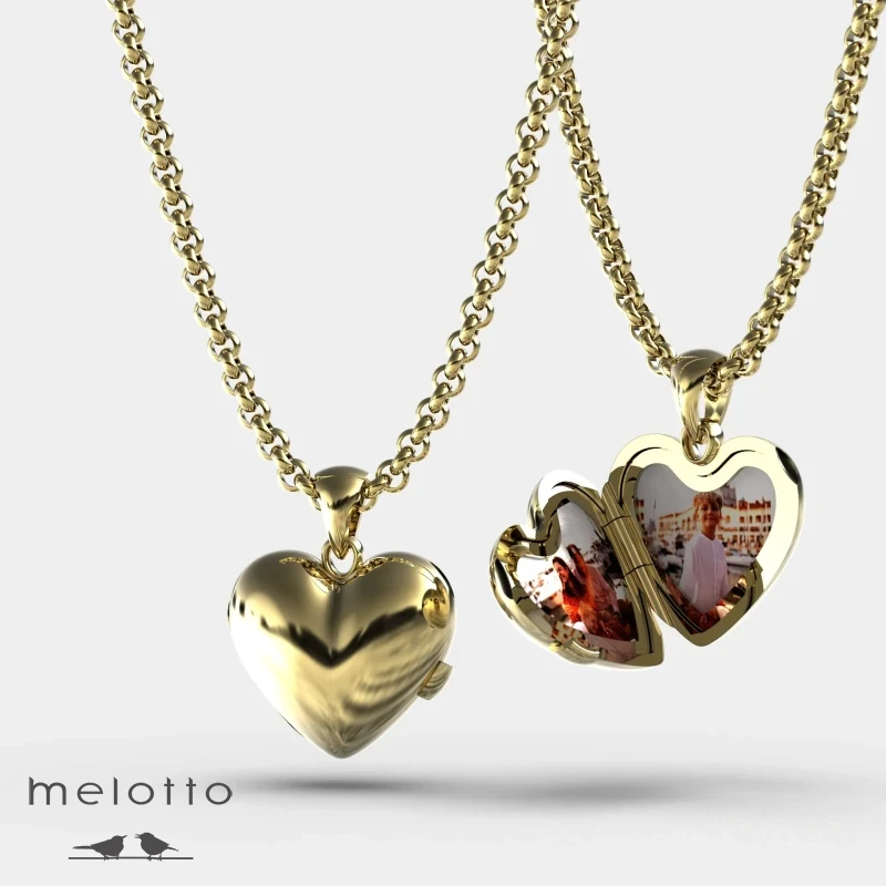 Золотой кулон Сердце для двух фото