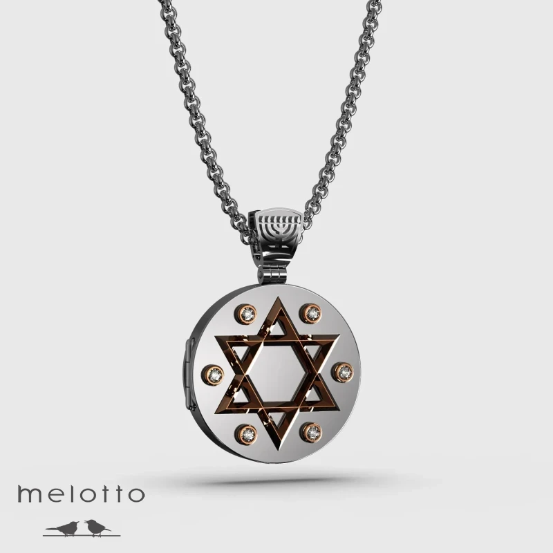 Звезда Давида кулон для двух фото Звезда Давида кулон для двух фото