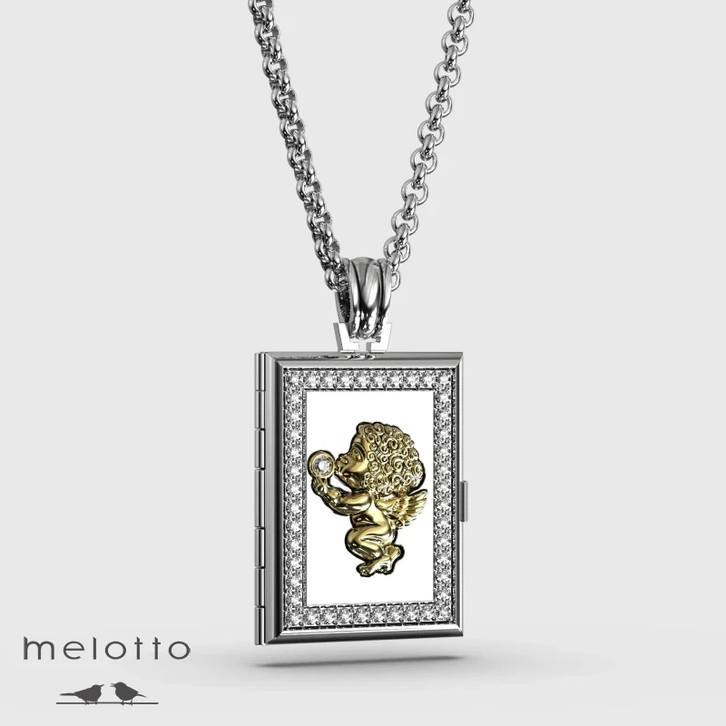 Прямоугольный кулон с фото Крылья Ангела Прямоугольный кулон с фото Крылья Ангела