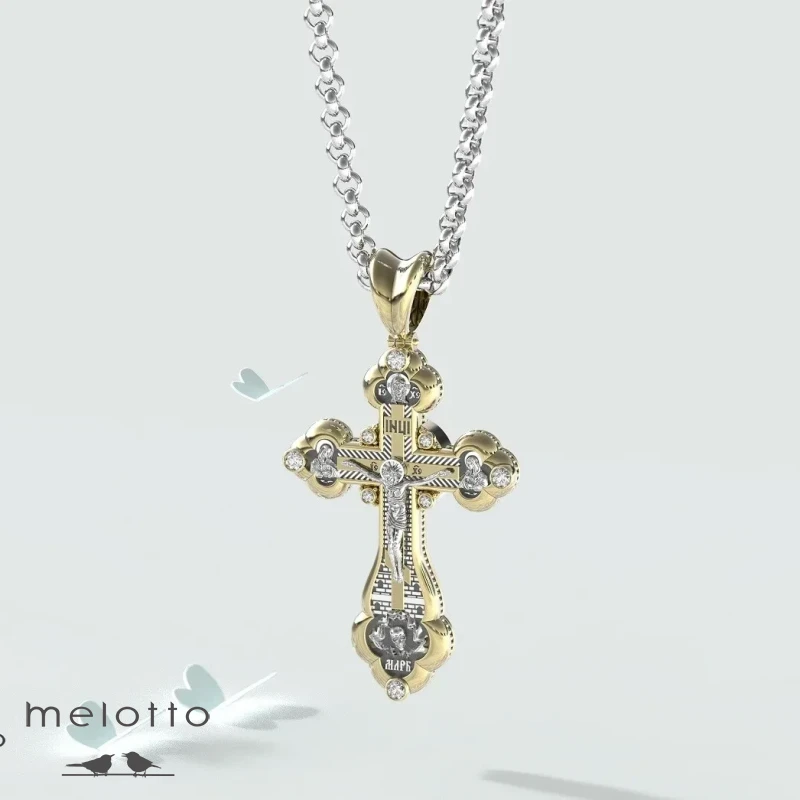 Золотой нательный мужской крест