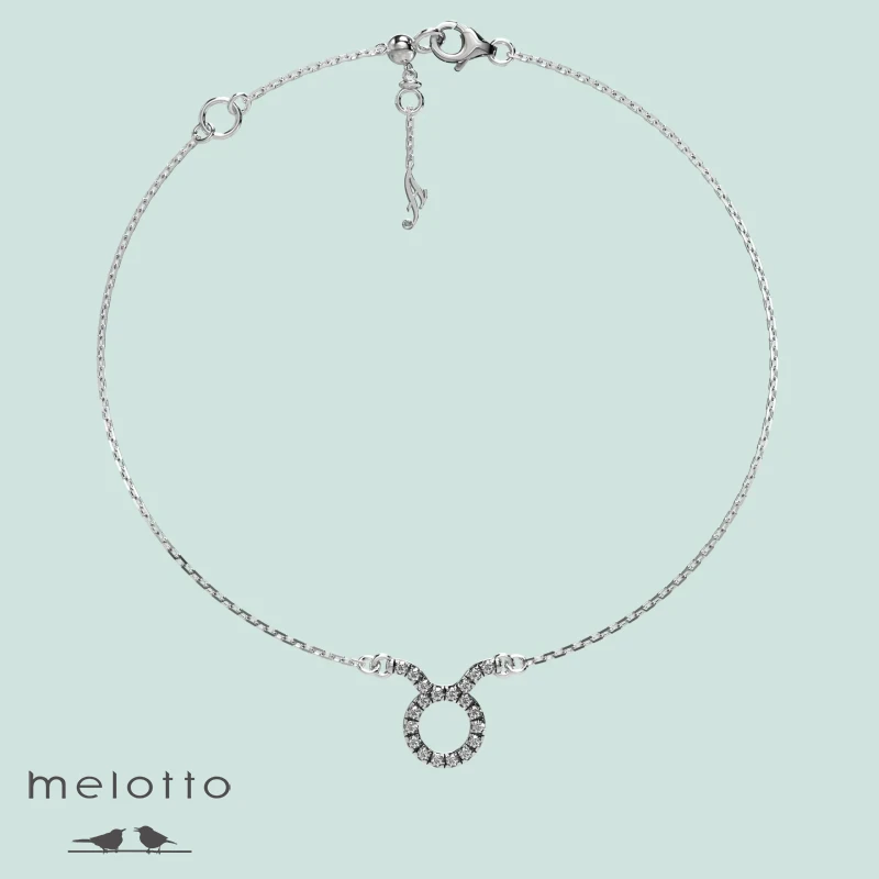 Колье женское с знаком зодиака телец и бриллиантами