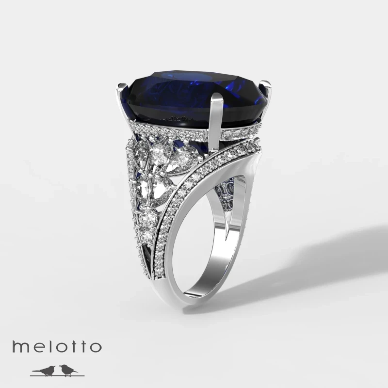 Кольцо Classic Melotto с сапфиром и бриллиантами Кольцо Classic Melotto с сапфиром и бриллиантами