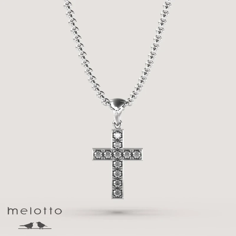 Малый крестик с бриллиантами