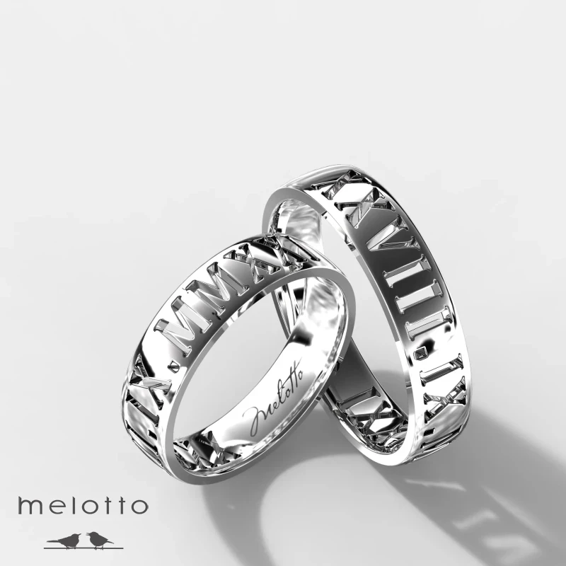 Фирменные обручальные кольца с римскими цифрами Фирменные обручальные кольца с римскими цифрами