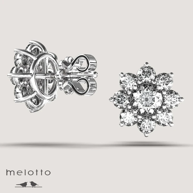 Золотые пусеты с бриллиантами 2.5 карат