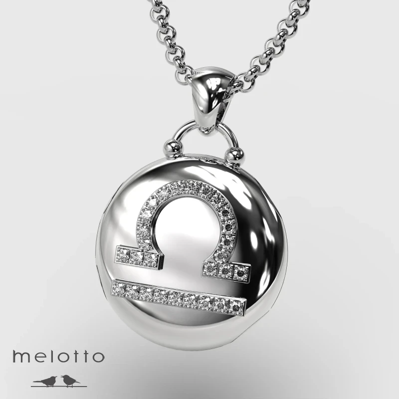 Золотой кулон с фото и знаком зодиака