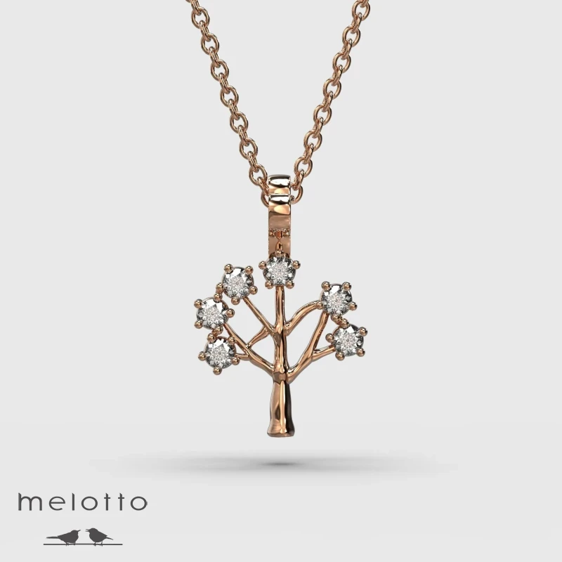 Золотая подвеска «Древо жизни» с корнями