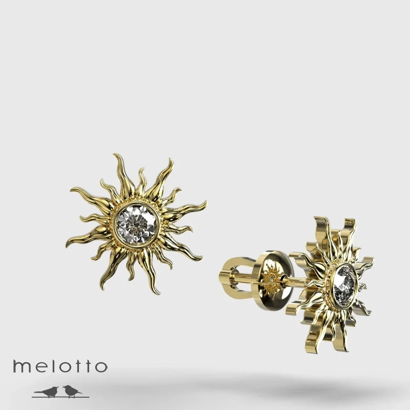 Серьги-гвоздики Каррера с яркими белыми бриллиантами