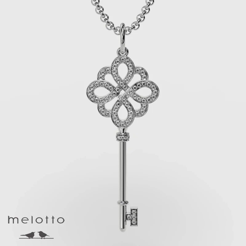 Золотой ключик Тиффани с бриллиантами