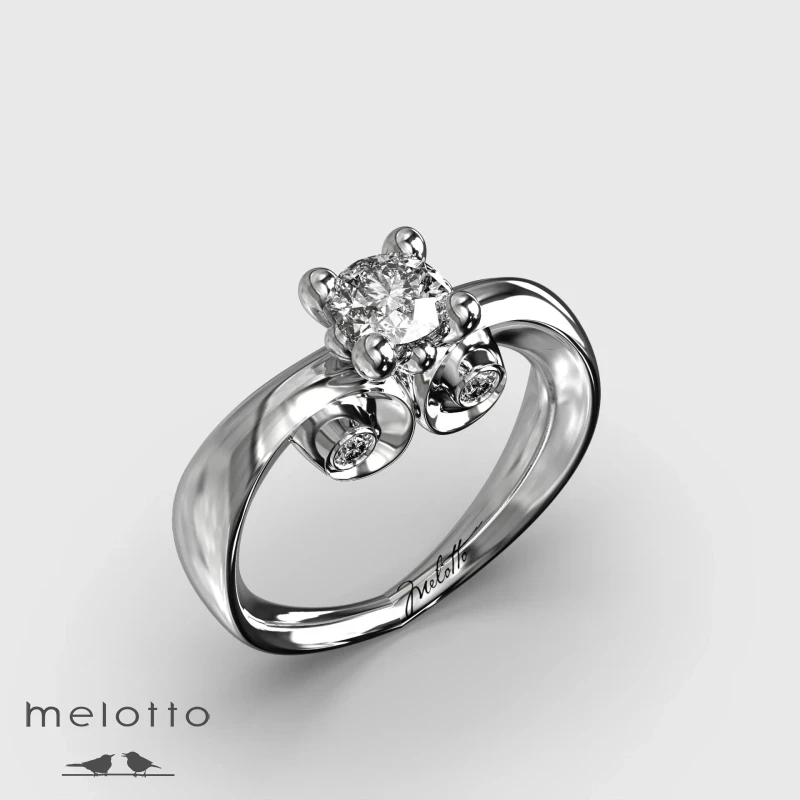 Кольцо Сердце на помолвку с бриллиантами