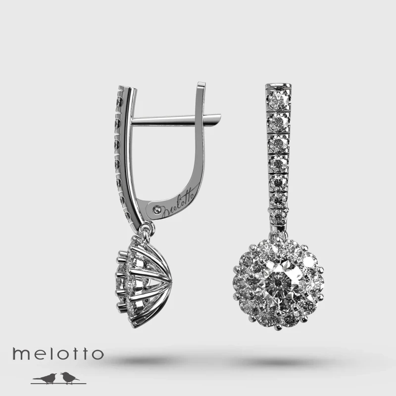 Серьги-подвески с бриллиантами «Ночная луна»