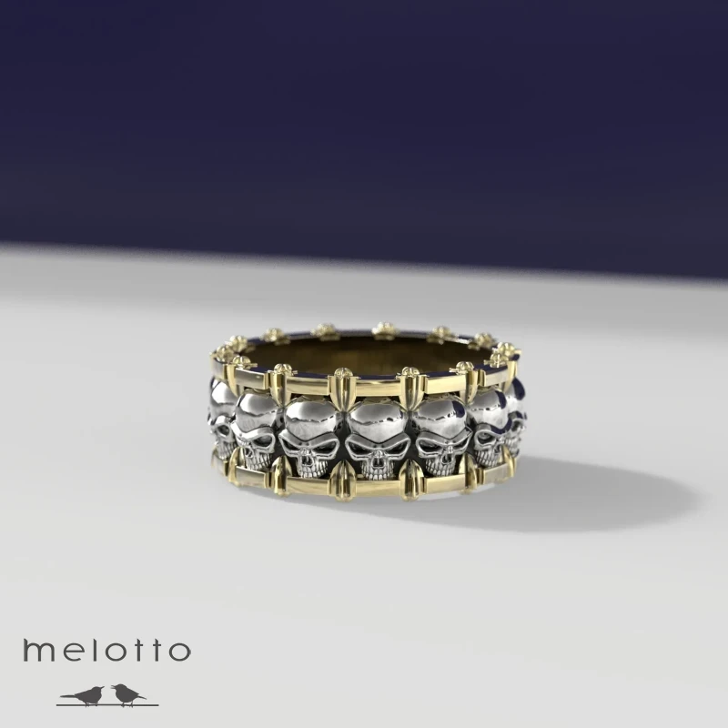 Кольцо с черепами