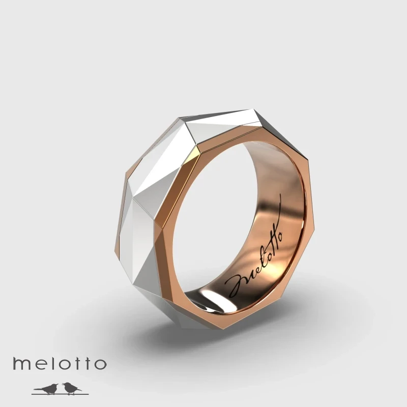 Мужское обручальное кольцо Грани