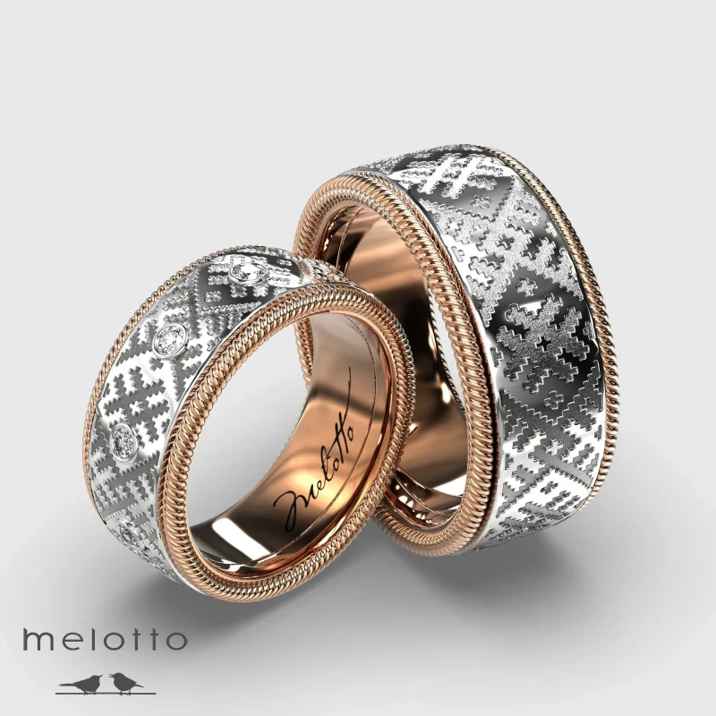 Славянские обручальные кольца с русским орнаментом