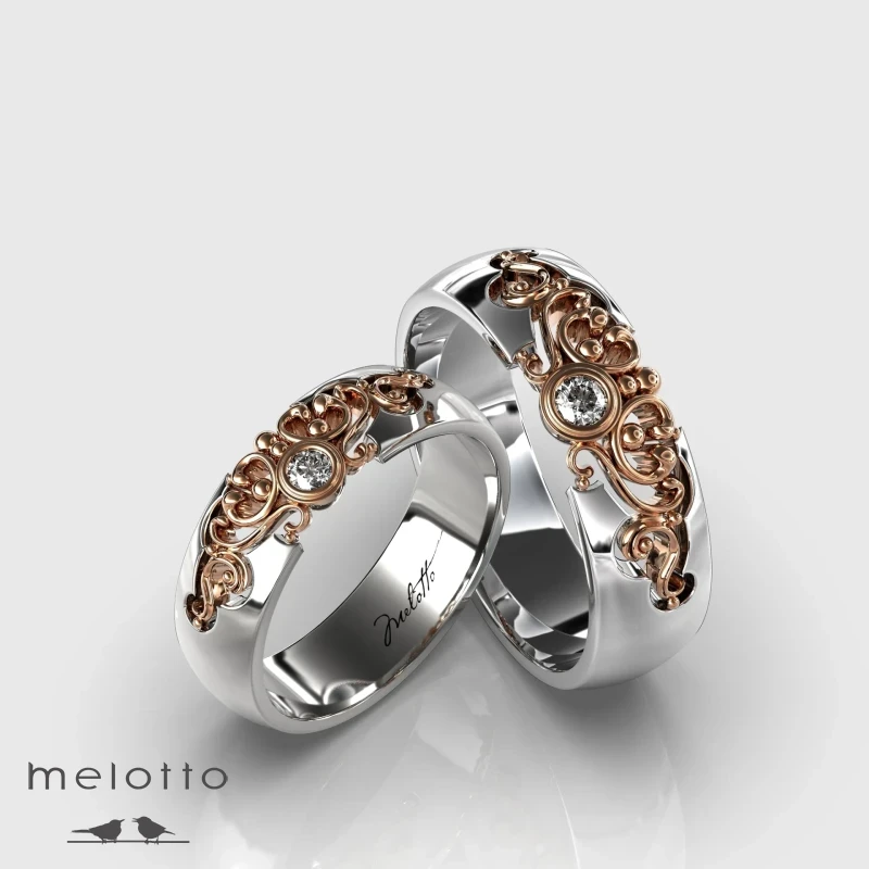 Кольца на обручение с узорами