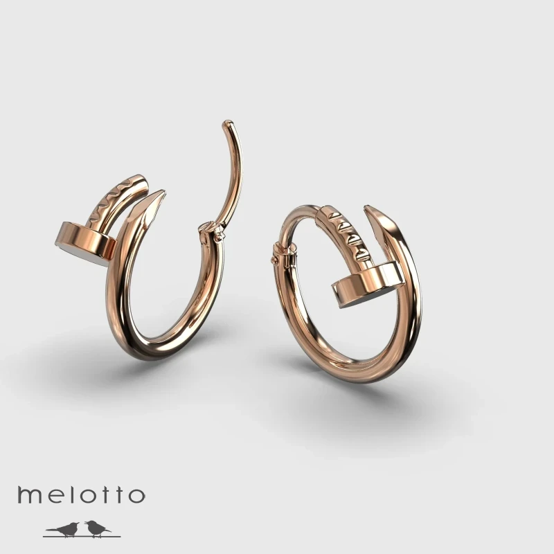 Серьги Гвоздь из золота