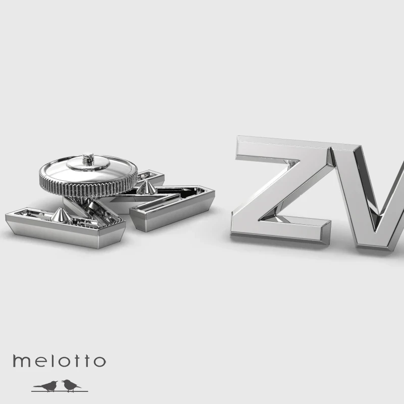 Значок ZV из белого золота 585 пробы Значок ZV из белого золота 585 пробы