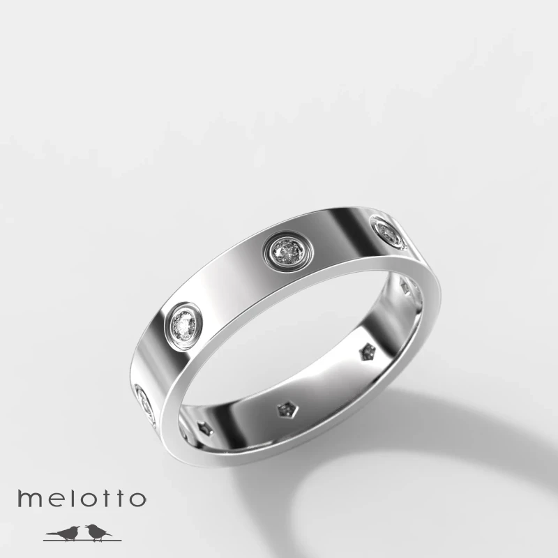 Кольцо с бриллиантами из белого золота "LOVE"