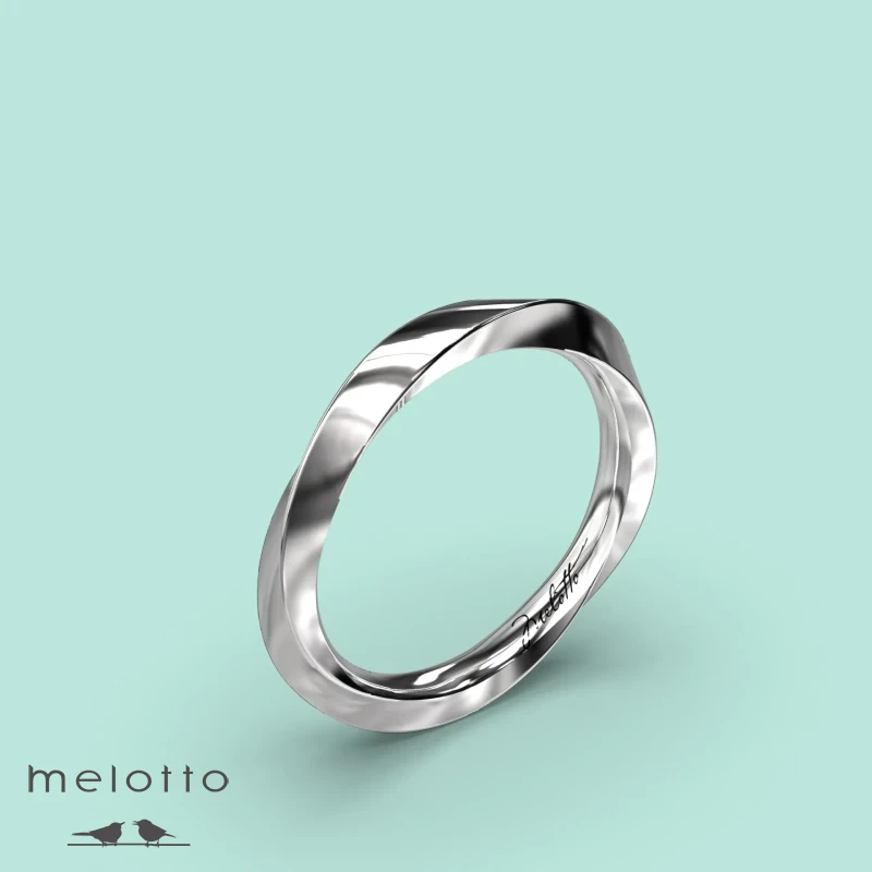 Спиральное обручальное кольцо из платины 3.0 мм