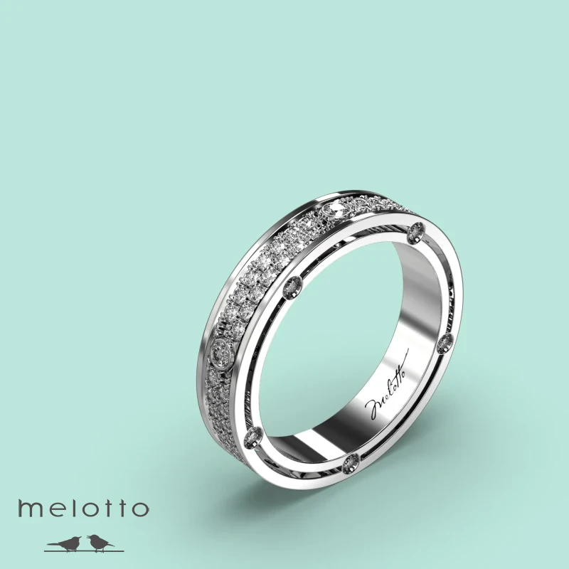 Платиновое обручальное кольцо Италия