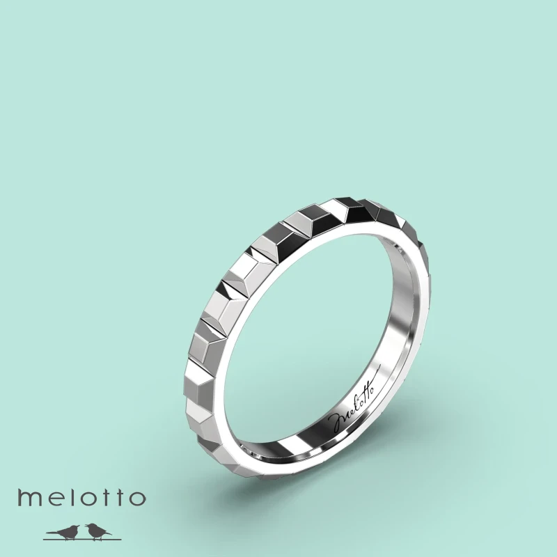 Платиновое обручальное кольцо Белый Шоколад