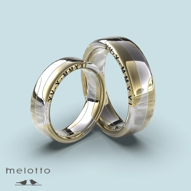 Парные обручальные кольца с датой свадьбы