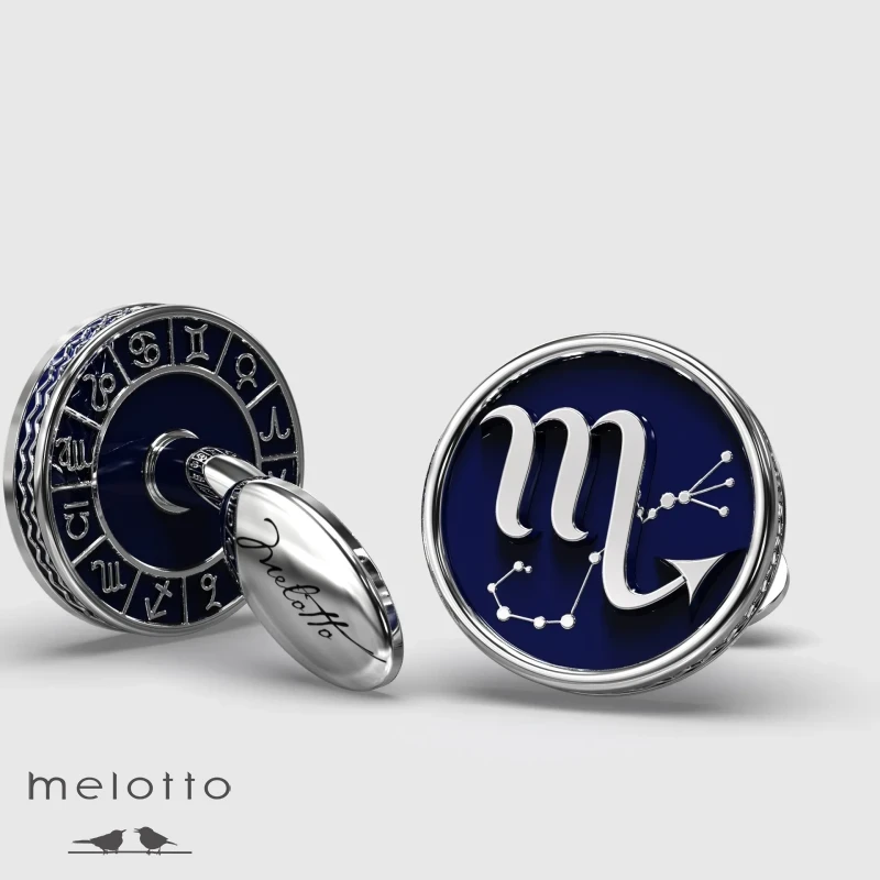 Эксклюзивные запонки Скорпион из белого золота