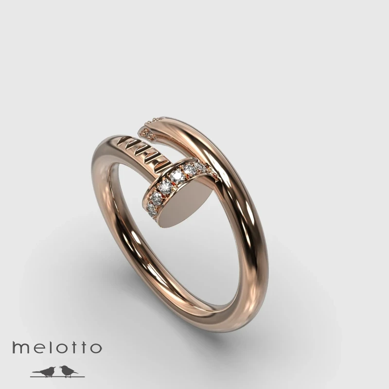 Женское золотое кольцо Гвоздь с бриллиантами Женское золотое кольцо Гвоздь с бриллиантами