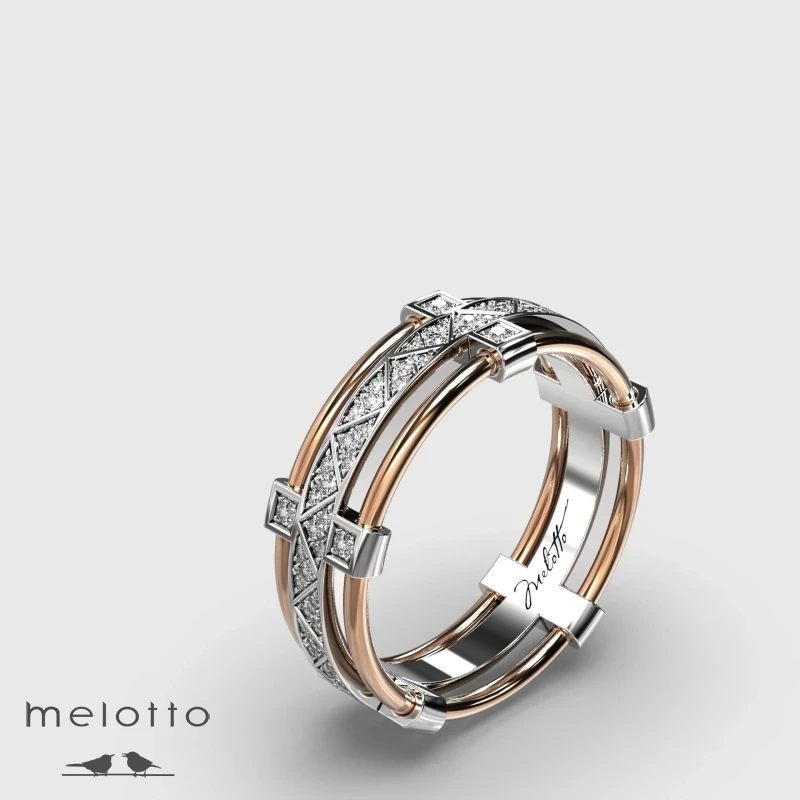 Обручальное кольцо Связь с бриллиантовым центром Обручальное кольцо Связь с бриллиантовым центром