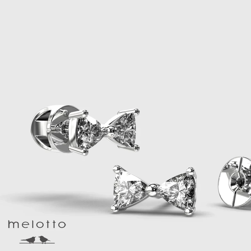 Серьги из золота Бантик с бриллиантами Серьги из золота Бантик с бриллиантами