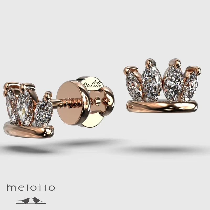 Серьги Диадема с бриллиантами огранки Маркиз