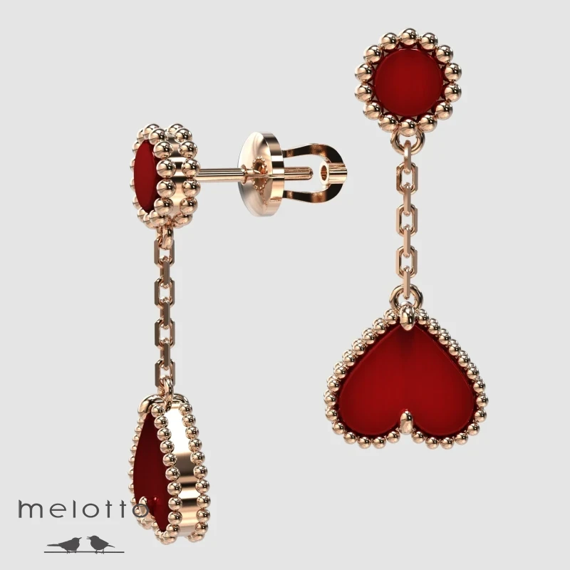 Серьги Heart Mimi с Сердоликом