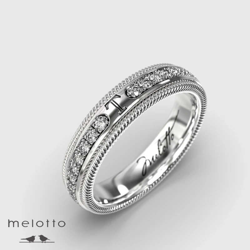 Обручальное кольцо Эмилия с инициалом T